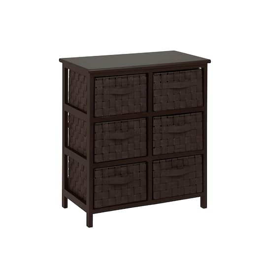 6 Pack: Honey Can Do Black 6 Drawer Woven Strap Storage Chest